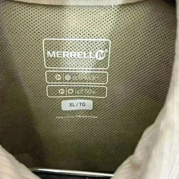 Merrell Opti-Wick UPF Short Sleeve Fishing Vented Metal Button Shirt Men Size XL - Picture 6 of 7